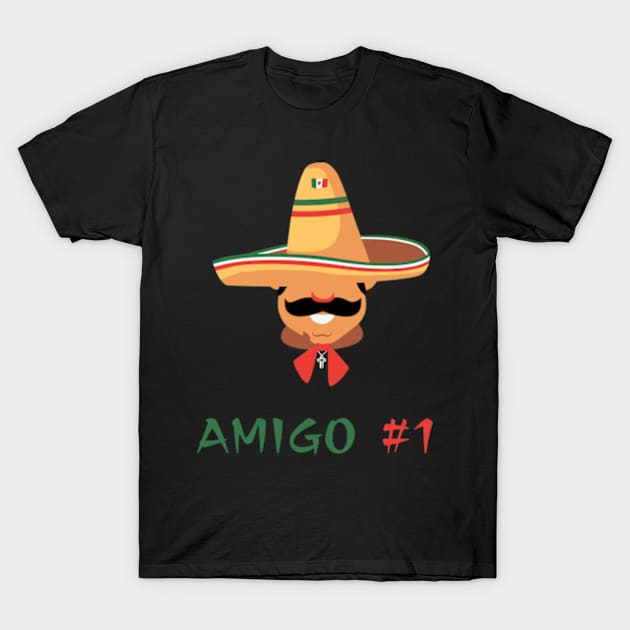 Funny Mexican Amigo #1 Group Matching T-Shirt by Shopinno Shirts